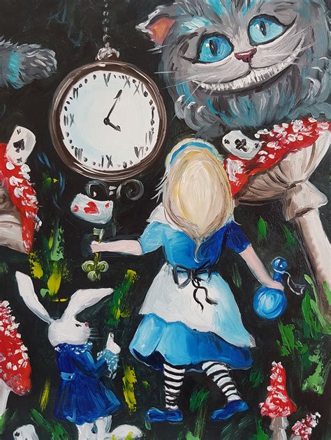 Alice Original Art Alice in Wonderland Original Painting Fly - Etsy