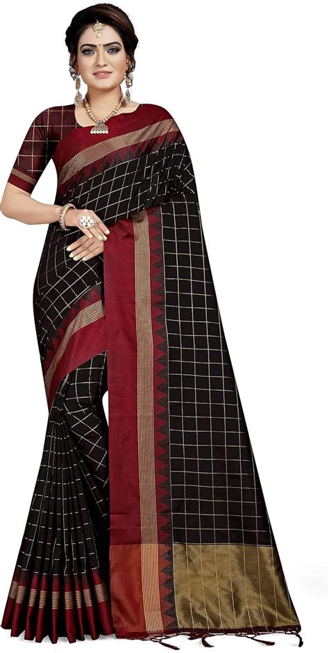 Buy VISHNU WEAVES Women's Chanderi Raw Silk Saree with Blouse Piece (V ...