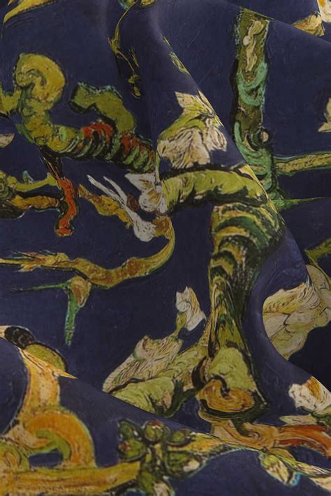 Navy Blue Almond Blossom Silk Pocket Square