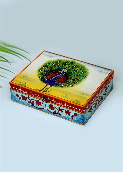 Get Peacock Handpainted Wooden Box at ₹ 899 | LBB Shop