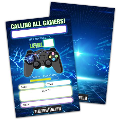 NYCTUG Video Game Theme Birthday Invitation(4" X 6"), Video Game ...