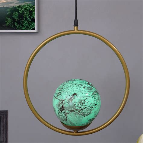 Buy HOMESAKE Contemporary Decor Green Printed Metal Ceiling Lamp from ...