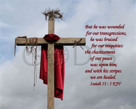 Scripture Picture Isaiah 53:5 KJV Item 156 Cross Crown of | Etsy