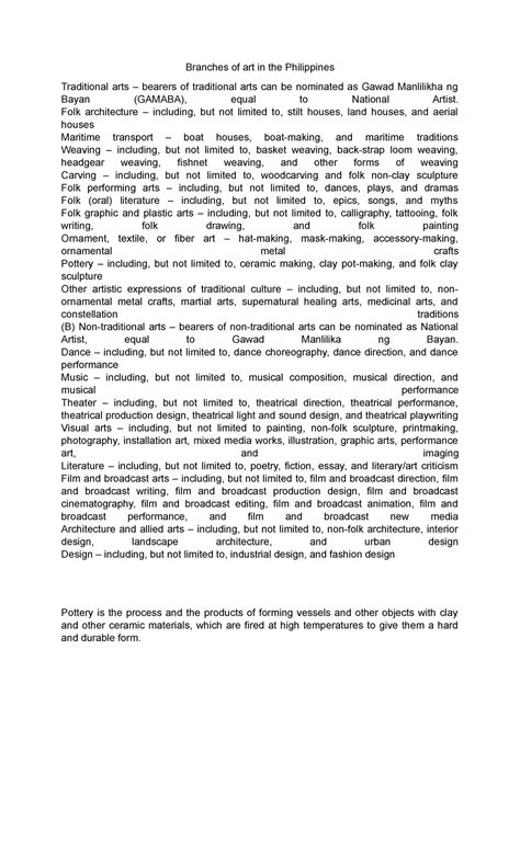 Branches of art in the Philippines - Branches of art in the Philippines Traditional arts ...