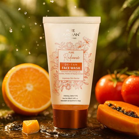 De-Tan Face Wash with papaya and orange oil, formulated to remove tan ...