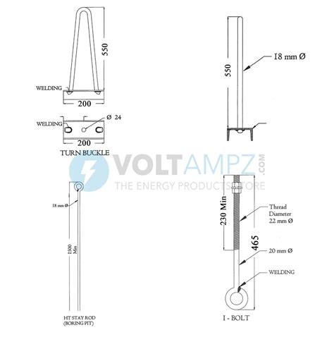 33KV STAY SET 13 Mtrs RSJ POLE (152x152) (for Wind Projects), PC-16000