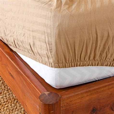 Buy HOMEMONDE Premium Cotton 210TC Fitted Bedsheet with All Around ...