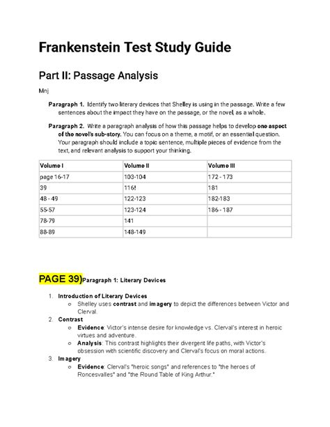 Frankenstein (ENG 202) Passage Analysis & Thematic Exploration Guide ...