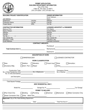 Building Permit Application - City Of Rio Vista - Fill and Sign ...