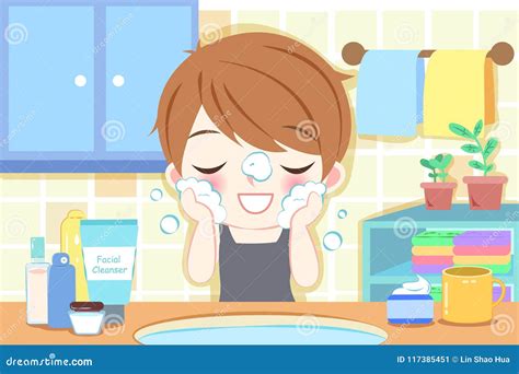Image result for Washing Face Picture Man Cartoon