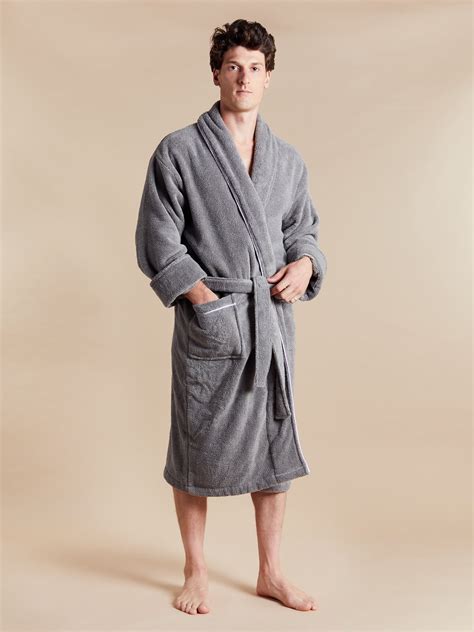 Men's Grey Towelling Dressing Gown - Europa | Bown of London