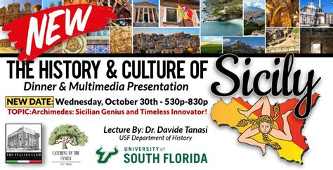 OCTOBER 30th - History & Culture of Sicily: Dinner & Multimedia ...