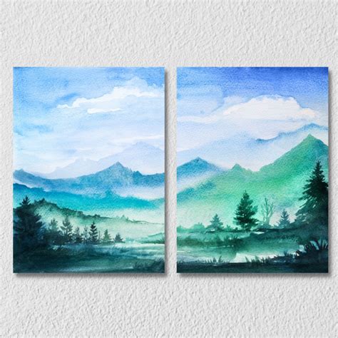 Nature Landscape Wall Art 10, Set Of 2 – Myindianthings