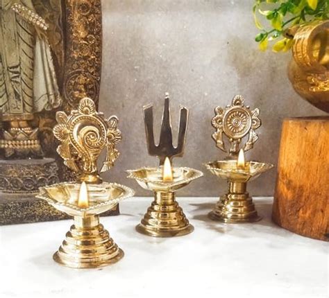 Buy blissful decor Presents Brass Chakra Shankh Villaku Vishnu Shankhu ...