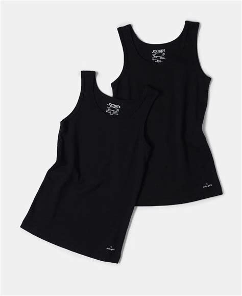 Buy Girl's Super Combed Cotton Rib Solid Inner Tank Top - Black (Pack ...