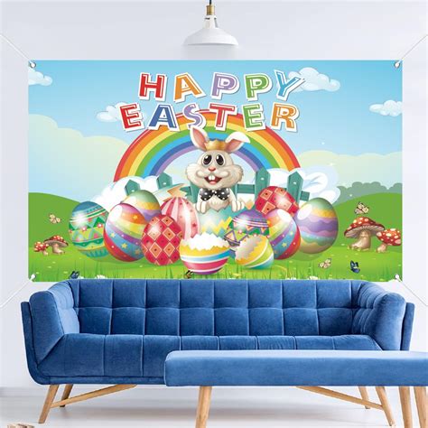 Happy Easter Day Backdrop Banner 6 x 4 Feet Large | Ubuy India