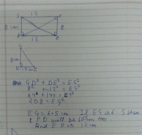In figure angle DFE =90 . FG perpendicular to ED , if GD = 8 , FG = 12 ...