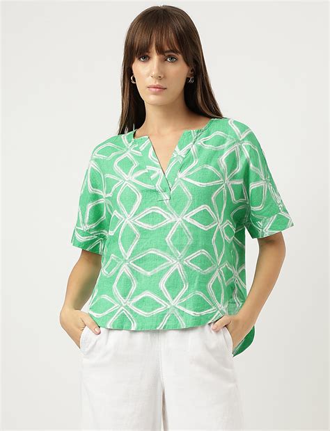 Buy Pure Linen Round Neck Blouse at Marks & Spencer