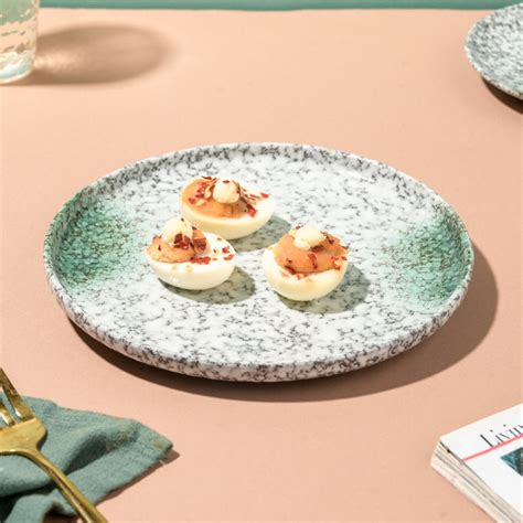 Nori Studio Pottery Snack Plate White And Grey 8 Inch Online - Premium ...