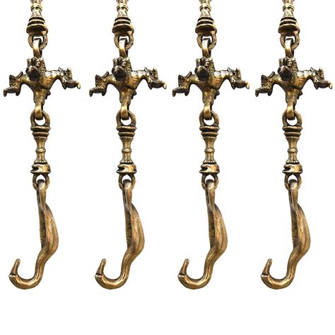 Swing Chain Set with Peacock and Elephants Statue(Set Of 4 Pieces)