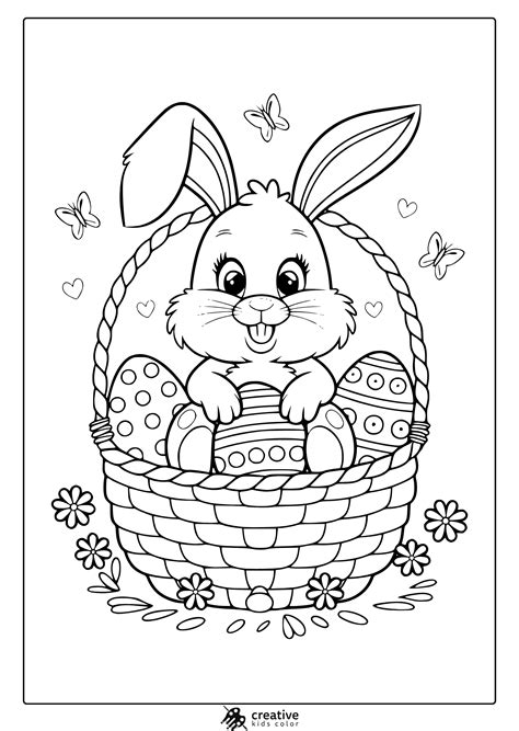 Bunny Coloring Page Easter
