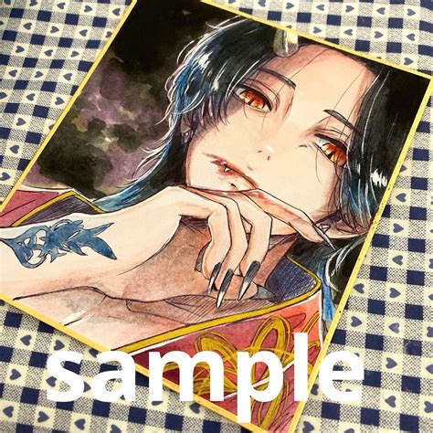 m*a様 手描きイラスト オリジナルイラスト アナログイラスト 水彩画 色紙 - メルカリ