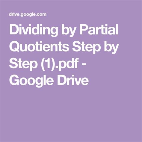 Dividing Using Partial Quote 的图像结果