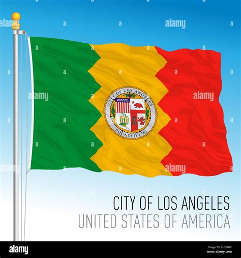 City of Los Angeles flag, California, United States, vector ...