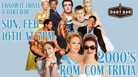 2000s Rom-Com Trivia, Dart Bar & Games, Jacksonville, 16 February 2025 ...