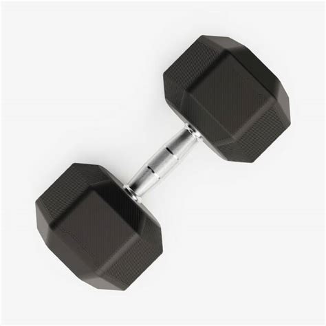 Cross Training and Weight Training 25 kg Hex Dumbbell - Black
