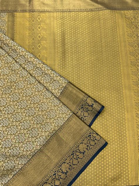 My Choice Saree I Tissue Kanjeevaram Silk Saree Dark-Grey In Colour ...