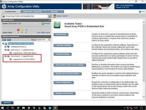 HP Array Configuration Utility 的图像结果