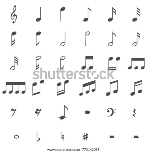 Music Notes Symbols Set Stock Vector (Royalty Free) 773142055