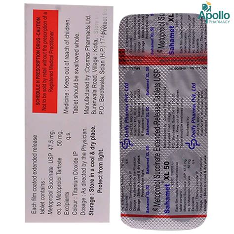 SAHAMET XL 50MG TABLET Price, Uses, Side Effects, Composition - Apollo ...