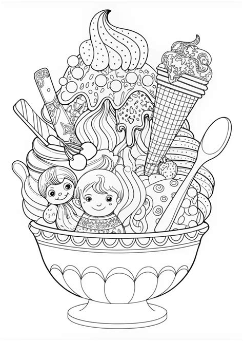 Ice Cream Coloring Pages 的图像结果