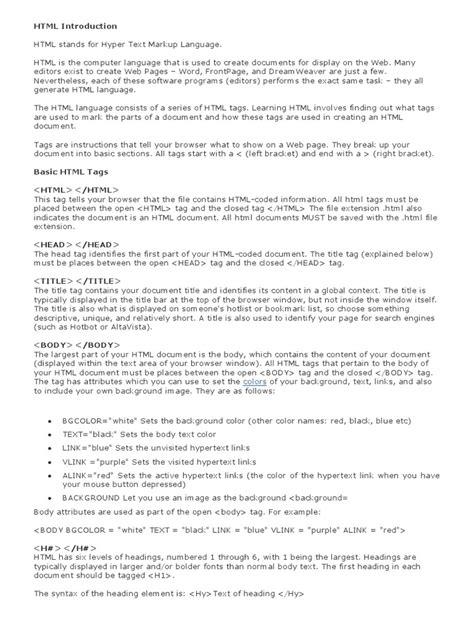 Image result for HTML Introduction PDF