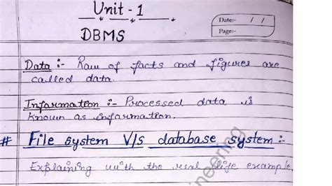 DBMS Unit 1 Notes: Understanding Data Management Systems - Studocu