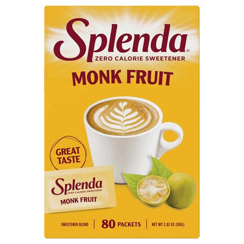 Splenda Monk Fruit Sweetener Packets | Zero Calorie Sweetener. Tastes ...