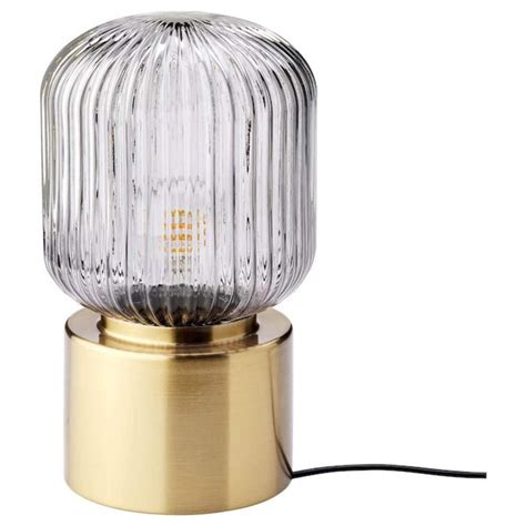IKEA SOLKLINT Table Lamp – Brass & Grey Glass | Digital Shoppy ...