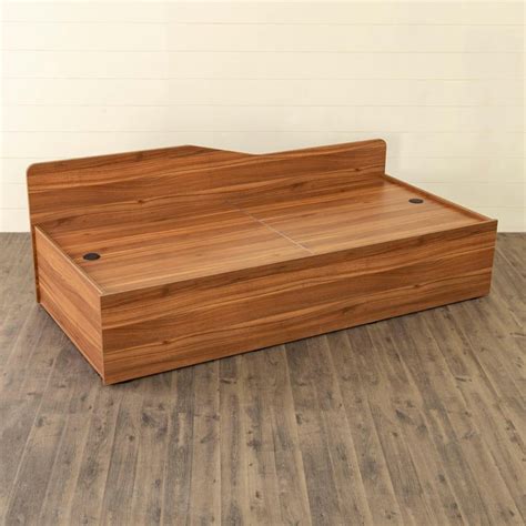 Buy Helios Marie Gold Brown Storage Diwan Bed with Mattress - 206x95cm ...