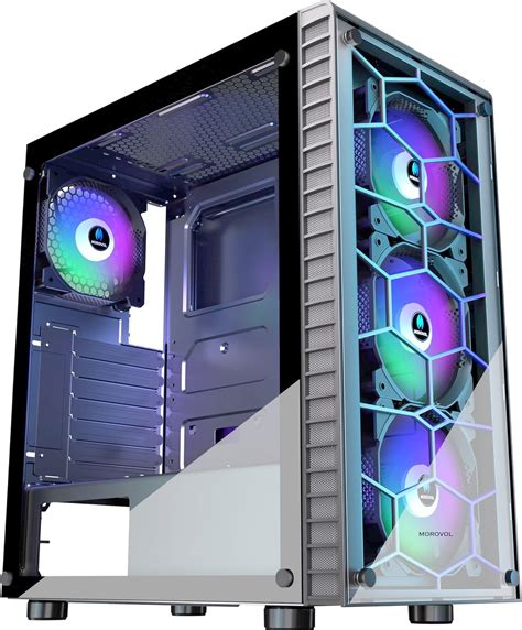 MOROVOL PC Case ATX Pre-Install 4x120mm RGB FansFix Color, India | Ubuy