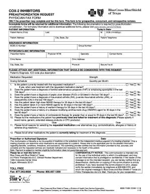 Fillable Online STAR Kids BCBSTX COX2 Inhibitor PA Form SKP-10037-16.v1 ...