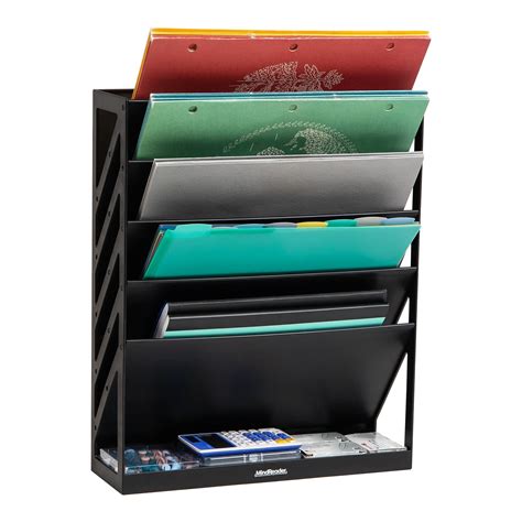 Mind Reader 5-Compartment Plastic Mountable Wall File, Black (WALLANCH ...
