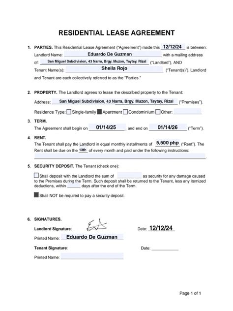 Rent Contract Example 的图像结果