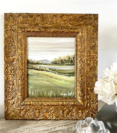 Original Oil Painting Framed Art Landscape Antique Gold Frame Decor ...