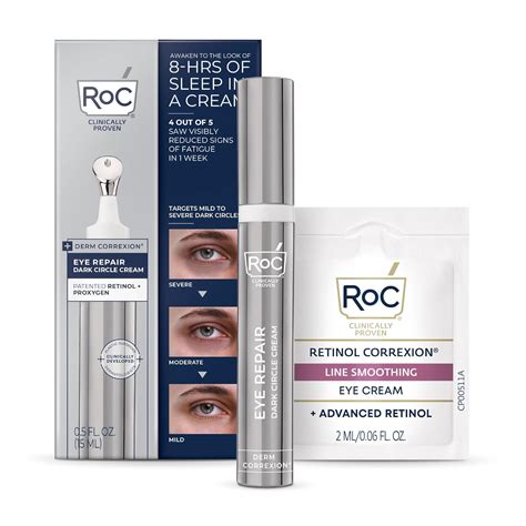 Amazon.com: RoC Derm Correxion Retinol Eye Repair Dark Circle Cream Treatment with Niacinamide ...