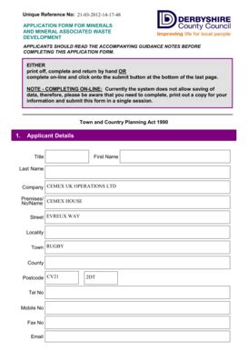 Fillable Online 01 - App 1 - application forms - Derbyshire County ...