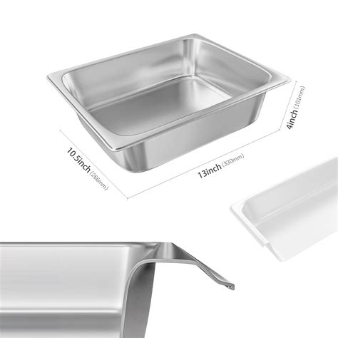 EGGKITPO 1/2 Hotel Pans Half Size 6-Pack 4 Inch Deep Steam Table Pan ...