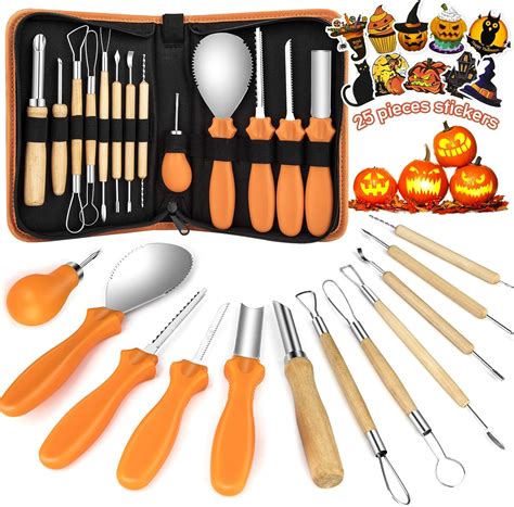 Kaqinu Halloween Pumpkins Carving Tool,13 Pcs Professional Stainless ...