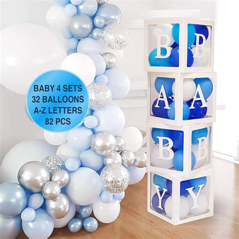 Buy 82PCS Baby Shower Decorations For Boy Kit - Jumbo Transparent Baby ...